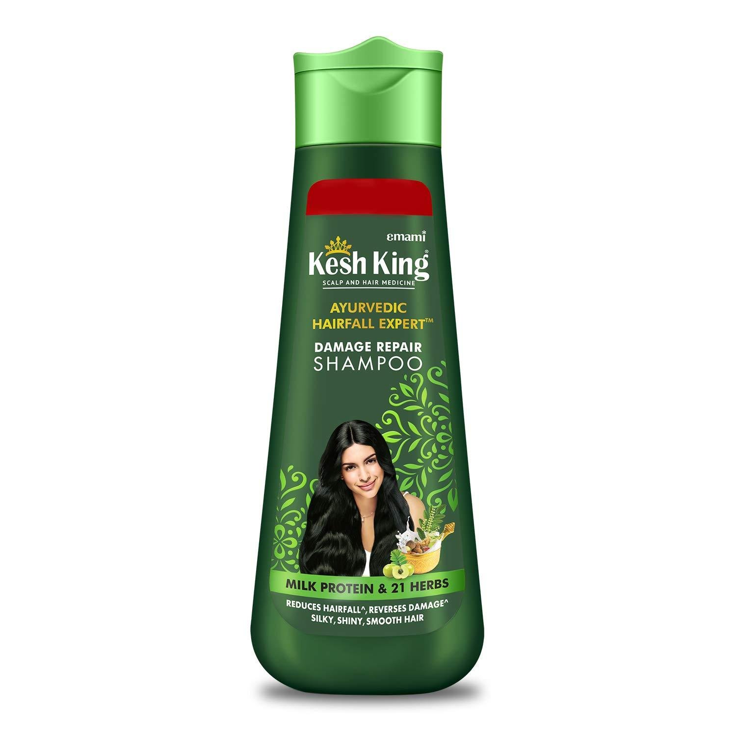 Kesh King Ayurvedic Shampoo with 21 types of herbs to repair damaged hair and prevent hair loss 200ml
