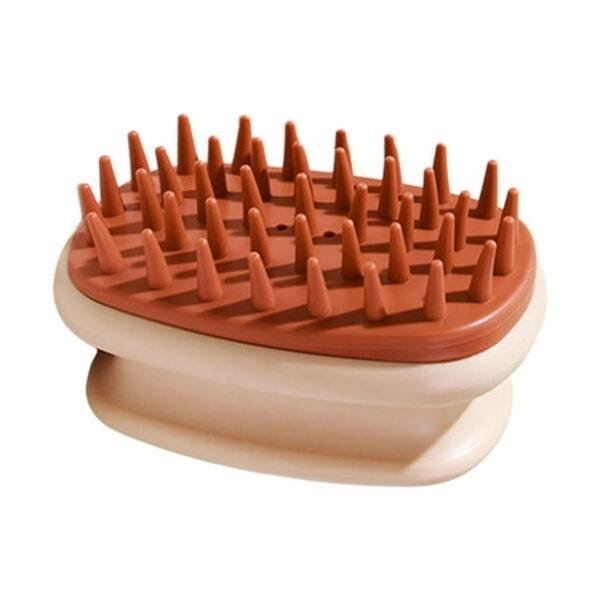 Silicone massage brush for scalp massage and distributing shampoo and mask