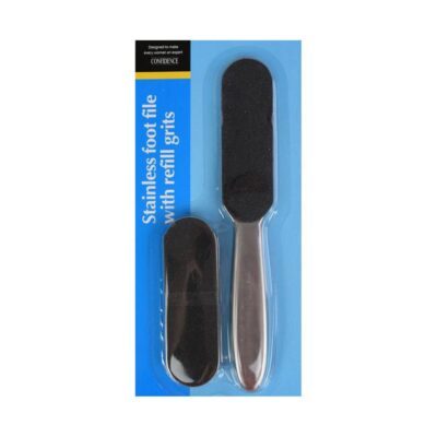 D.X Nail Professional Stainless Steel Foot File with Replacement Pads