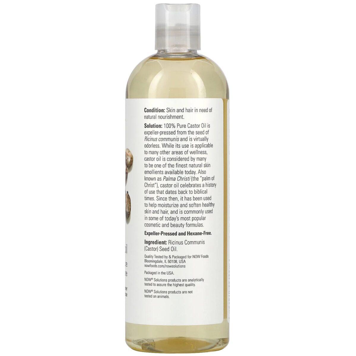 Now Foods Solutions 100% Pure Multipurpose Castor Oil 473ml Now Solutions 100% Pure Multipurpose Castor Oil 473ml(1)