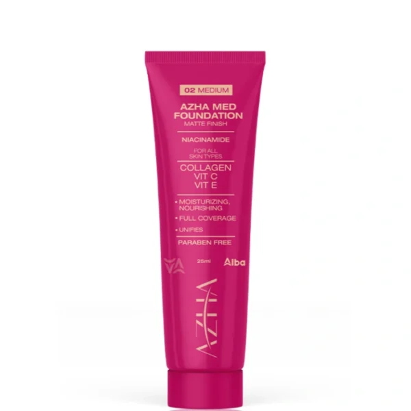 Azha Foundation with Collagen and Vitamin C Medium Shade 25gm