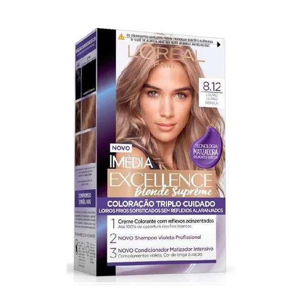 L'Oreal Excellence Crème Hair Dye, Light Ash Pearl Blonde 8.12