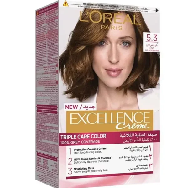 L'Oreal Excellence Crème Hair Dye - Light Golden Brown 5.3