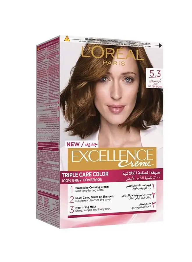 L'Oreal Excellence Crème Hair Dye, Light Golden Brown 5.3