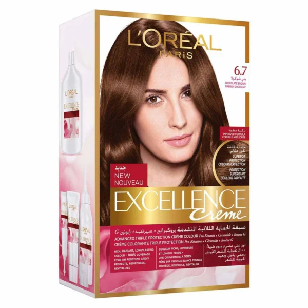 L'Oreal Excellence Hair Dye, Chocolate Brown 6.7