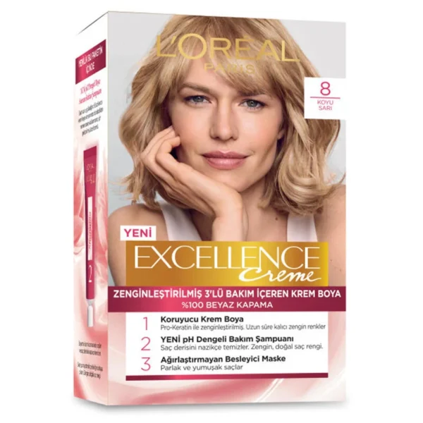 L'Oreal Excellence Hair Dye, Light Blonde 8