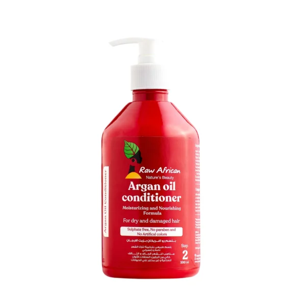 Raw African Argan Conditioner to Reduce Frizz, Nourish and Promote Growth for Damaged Hair 500ml