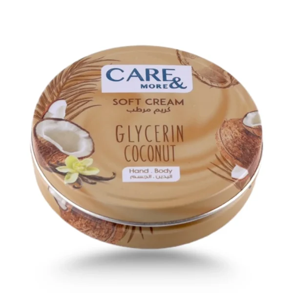 Care & More Moisturizing Cream with Glycerin and Coconut for Deep Hydration for Face and Body 75ml
