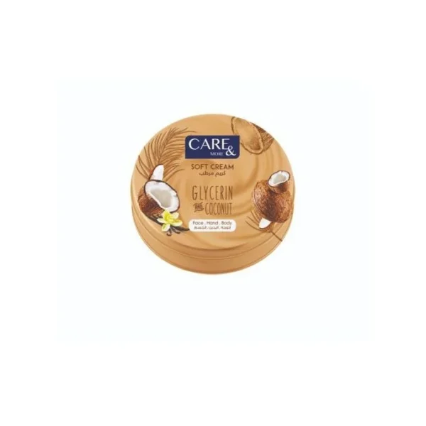 Care & More Moisturizing Cream with Glycerin and Coconut for Face and Body 125ml