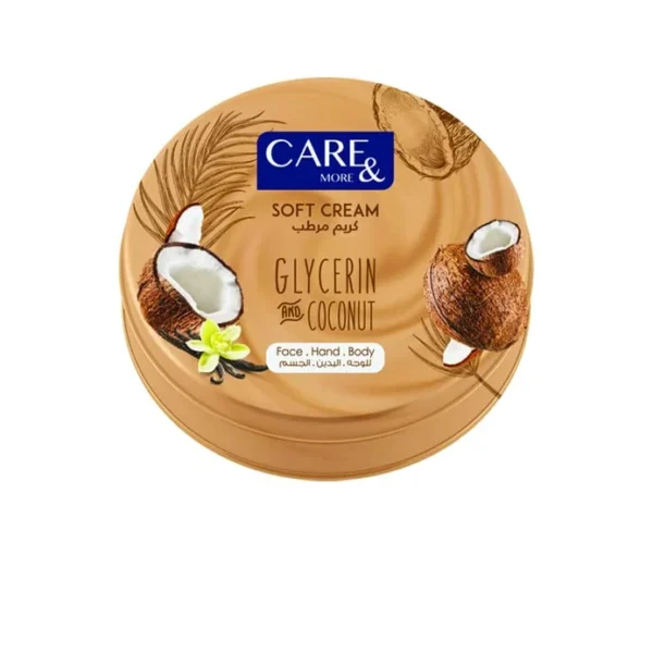 Care & More Moisturizing Cream with Glycerin and Coconut for Face and Body 250ml