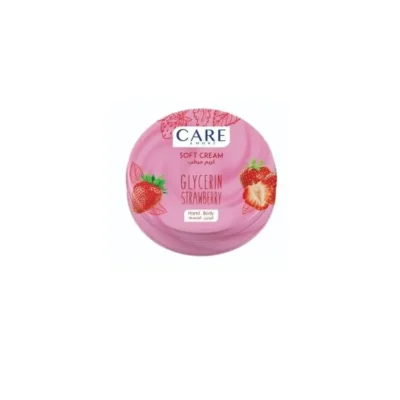 Care & More Moisturizing Cream with Glycerin and Strawberry for Face and Body 125ml