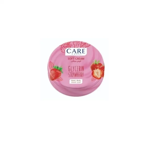 Care & More Moisturizing Cream with Glycerin and Strawberry for Face and Body 125ml