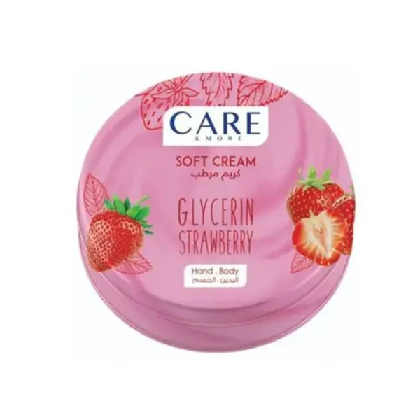 Care & More Moisturizing Cream with Glycerin and Strawberry for Face and Body 75ml