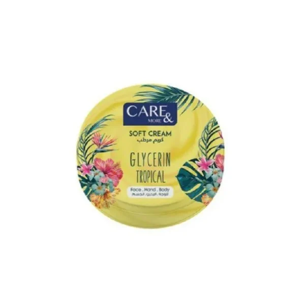 Care & More Moisturizing Cream with Glycerin and Tropical Scent for Face and Body 75ml