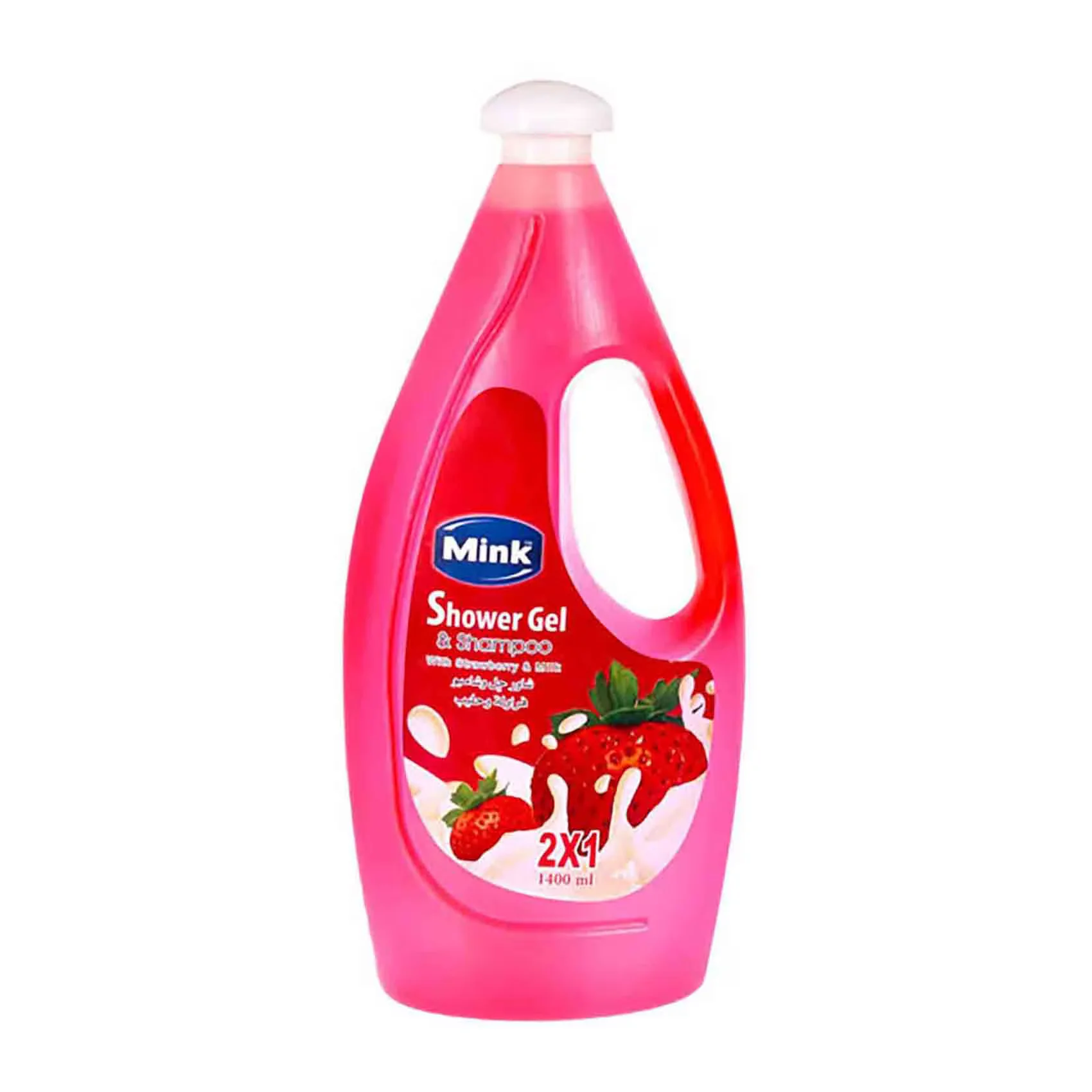 Mink Shower Gel and Shampoo with Strawberry and Milk 1400ml