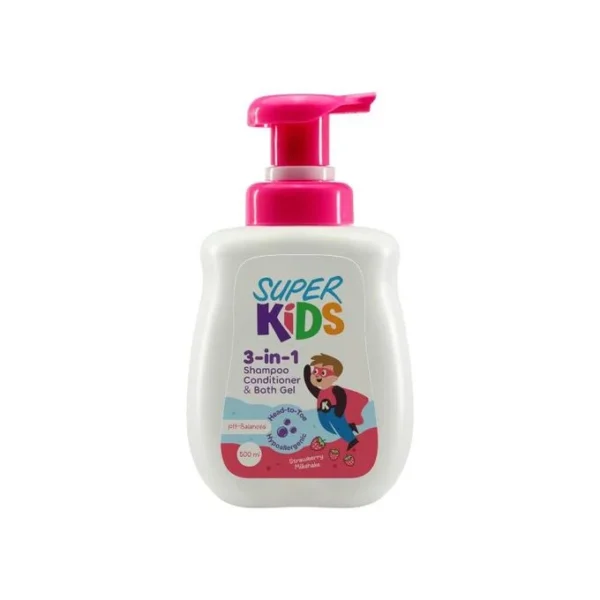 Super Kids Strawberry Shampoo, Conditioner & Shower Gel 500ml