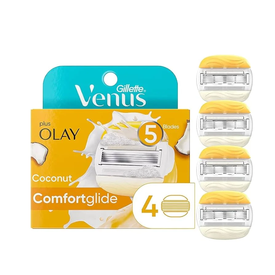 Venus Comfort Glide Coconut & Olay 4 Mousse Razor Card