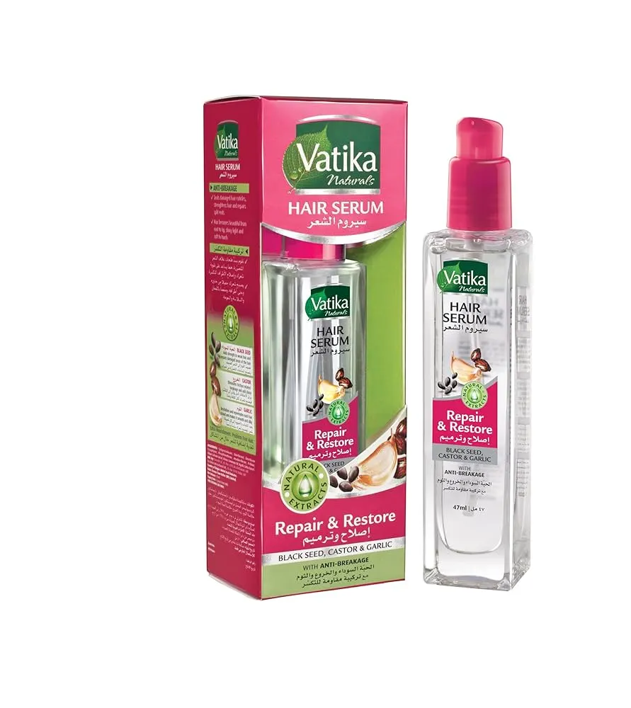 Vatika Black Seed & Castor Hair Serum for Repairing and Restoring Damaged Hair 47ml